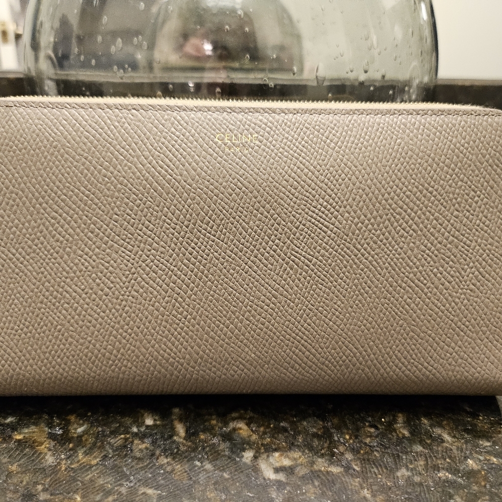 Celine Taupe Leather Wallet